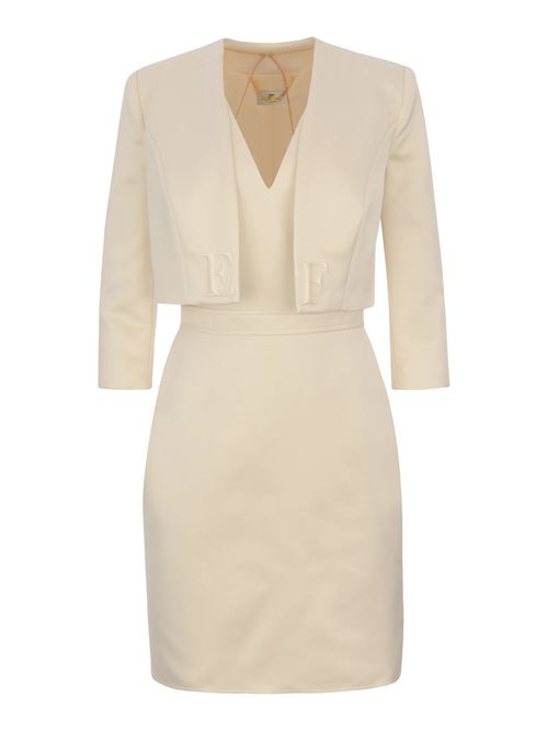 Abito in duchesse e tulle con giacca ELISABETTA FRANCHI | TB00161E2/193